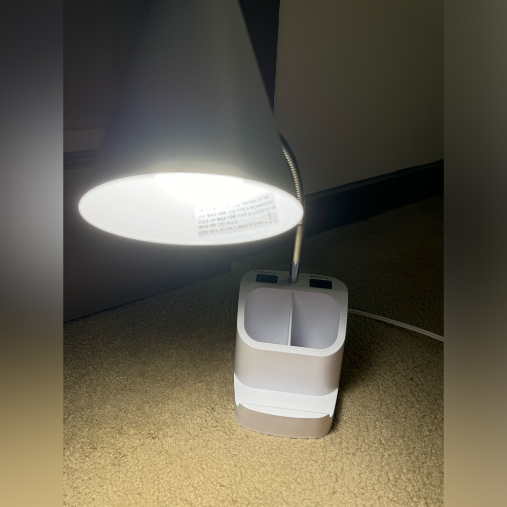 White Charging and Storage Lamp